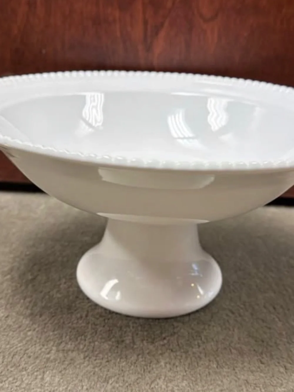 Bella Lux White Ceramic Pedestal Serving Bowl